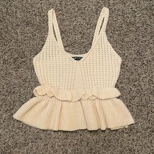 Shein cream crochet fit and flare tank top